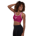 Sports: Tennis Rackets Padded Sports Bra - White Trim