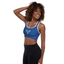 Sports: Tennis Rackets Padded Sports Bra - White Trim