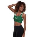 Sports: Tennis Rackets Padded Sports Bra - White Trim