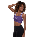 Sports: Tennis Rackets Padded Sports Bra - White Trim