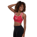 Sports: Tennis Rackets Padded Sports Bra - White Trim