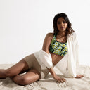 Nature: Victoria Island Petunias Padded Sports Bra - Black Trim - images on me