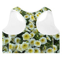 Nature: Victoria Island Petunias Padded Sports Bra - White Trim - images on me