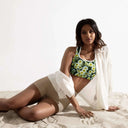 Nature: Victoria Island Petunias Padded Sports Bra - White Trim - images on me