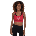 Sports: Tennis Rackets Padded Sports Bra - Black Trim - images on me