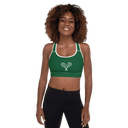 Sports: Tennis Rackets Padded Sports Bra - White Trim - images on me