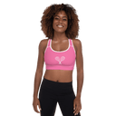 Sports: Tennis Rackets Padded Sports Bra - White Trim - images on me