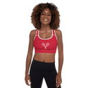 Sports: Tennis Rackets Padded Sports Bra - White Trim - images on me