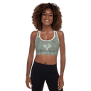 Sports: Tennis Rackets Padded Sports Bra - White Trim - images on me