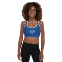 Sports: Tennis Rackets Padded Sports Bra - White Trim - images on me