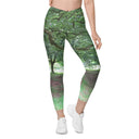 Nature: Legendary Irish Castle Grounds Leggings Crossover Waist with Pockets - images on me