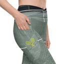 leggings - crossover waist-Sports Talk: Play Tennis Rackets Leggings Crossover Waist with Pockets-1-images on me