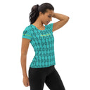 Sports Talk: Wanna Play Tennis Rackets Athletic Tee for Women (black rackets) - images on me