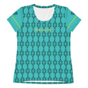 Sports Talk: Wanna Play Tennis Rackets Athletic Tee for Women (black rackets) - images on me