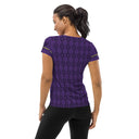 Sports Talk: Wanna Play Tennis Rackets Athletic Tee for Women (black rackets) - images on me