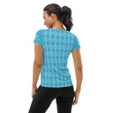 Sports Talk: Wanna Play Tennis Rackets Athletic Tee for Women (white rackets) - images on me