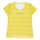 Sports Talk: Wanna Play Tennis Rackets Athletic Tee for Women (white rackets) - images on me