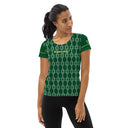 Sports Talk: Wanna Play Tennis Rackets Athletic Tee for Women (white rackets) - images on me