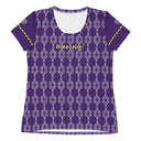 Sports Talk: Wanna Play Tennis Rackets Athletic Tee for Women (white rackets) - images on me