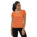 Sports Talk: Wanna Play Tennis Rackets Athletic Tee for Women (white rackets) - images on me