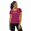 Sports Talk: Wanna Play Tennis Rackets Athletic Tee for Women (white rackets) - images on me