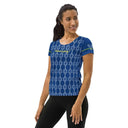 Sports Talk: Wanna Play Tennis Rackets Athletic Tee for Women (white rackets) - images on me