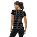 Sports Talk: Wanna Play Tennis Rackets Athletic Tee for Women (white rackets)