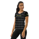 Sports Talk: Wanna Play Tennis Rackets Athletic Tee for Women (white rackets)