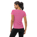 Sports Talk: Wanna Play Tennis Rackets Athletic Tee for Women (grey rackets)