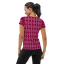 Sports Talk: Wanna Play Tennis Rackets Athletic Tee for Women (white rackets)