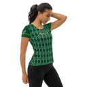 Sports Talk: Wanna Play Tennis Rackets Athletic Tee for Women (white rackets)