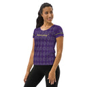 Sports Talk: Wanna Play Tennis Rackets Athletic Tee for Women (grey rackets)