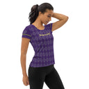 Sports Talk: Wanna Play Tennis Rackets Athletic Tee for Women (grey rackets)