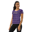 Sports Talk: Wanna Play Tennis Rackets Athletic Tee for Women (white rackets)
