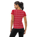 Sports Talk: Wanna Play Tennis Rackets Athletic Tee for Women (white rackets)