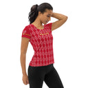Sports Talk: Wanna Play Tennis Rackets Athletic Tee for Women (white rackets)