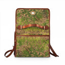 Back: Waterproof canvas shoulder handbag with a foxtail fountain grass print from a photograph taken in California