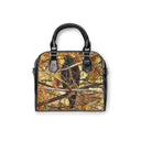 Shoulder handbag featuring a red-shouldered hawk in a tree near tennis courts (Florida) - front