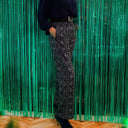 Pants – Victoria Island Dahlia Monochrome Charm (Unisex Wide-leg Lightweight)