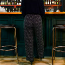 Pants – Victoria Island Dahlia Monochrome Charm (Unisex Wide-leg Lightweight)