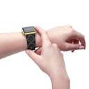 Vibe: Victoria Island Dahlia Monochrome Charm Apple Watch Band - images on me