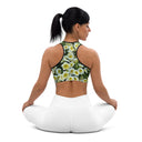 Nature: Victoria Island Petunias Padded Sports Bra - Black Trim