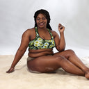 Nature: Victoria Island Petunias Padded Sports Bra - Black Trim