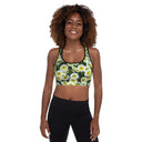 Nature: Victoria Island Petunias Padded Sports Bra - Black Trim
