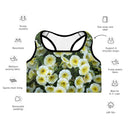 Nature: Victoria Island Petunias Padded Sports Bra - Black Trim