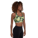 Nature: Victoria Island Petunias Padded Sports Bra - Black Trim