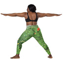 Nature: Loch Ness Poppies Leggings Crossover Waist with Pockets