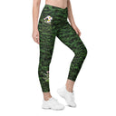 Vibe: Historic Scottish Highland Castle Garden Hedge and Flowers Leggings Crossover Waist with Pockets