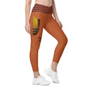 Holidays: Halloween Clergy Apparition Leggings Crossover Waist with Pockets - Images On Me