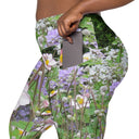 Nature: Historic Scottish Highland Castle Garden Flowers Leggings Straight Waist with Pockets